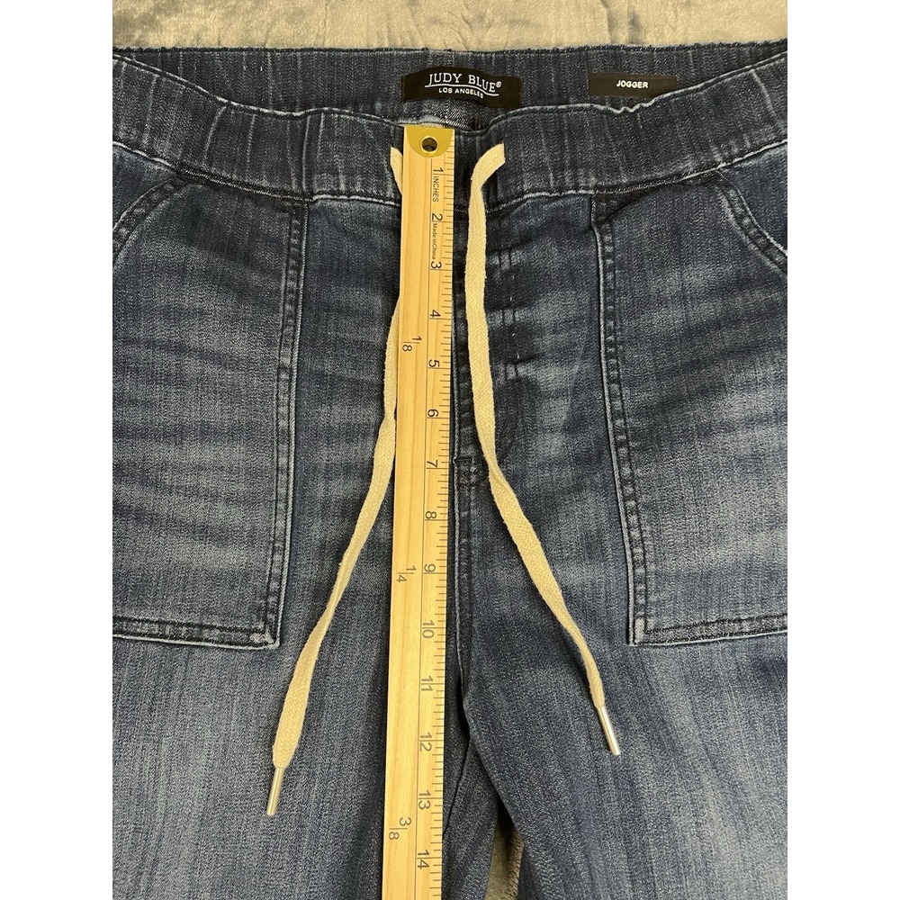 Judy Blue Women's Blue Medium Wash Jogger Jeans Drawstring Pockets Mid Rise - Picture 10 of 16